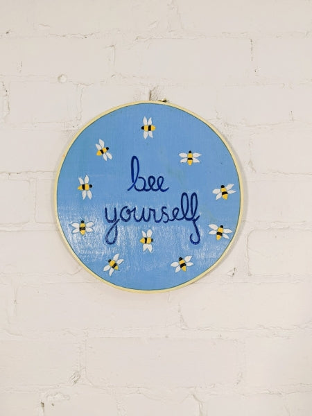 'Bee Yourself' Wooden Wall Plaque