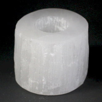 8cm Selenite Cylinder Candle Holder