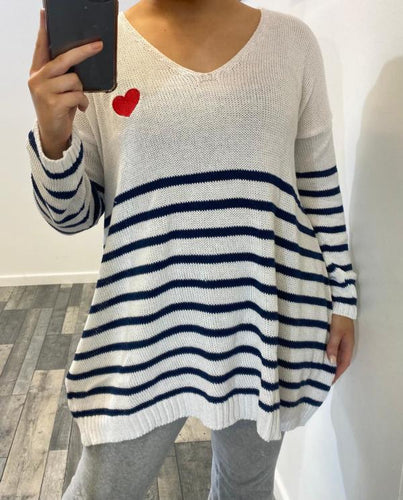 Safi Stripe Heart Jumper