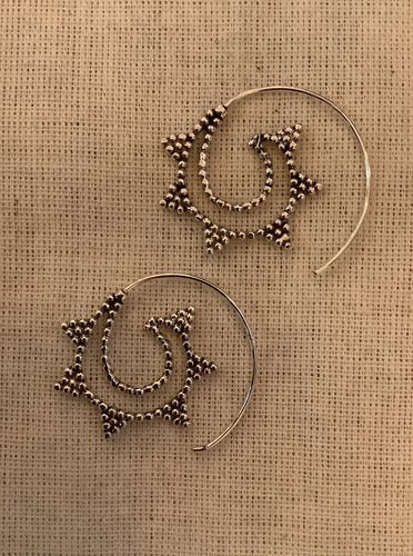 Fantasia Spiral Silver Hoop