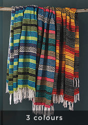 Throw, Recycled Striped Cotton, Various Colours
