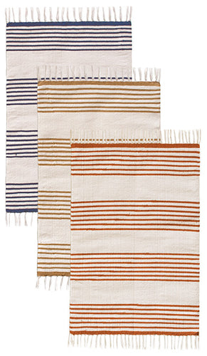 Rug, Cotton Stripe, Various Colours 90 x 150 cm
