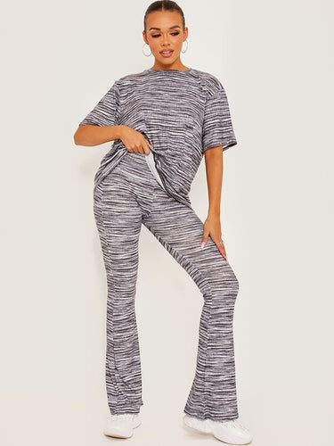 Tee Shirt, Oversized Space Dye Grey