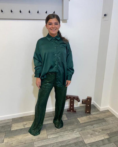 Shamanka Oversized Satin Shirt Made in Italy