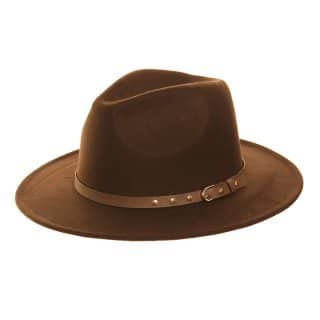 Brown Felt Trilby With Stud Belt Band
