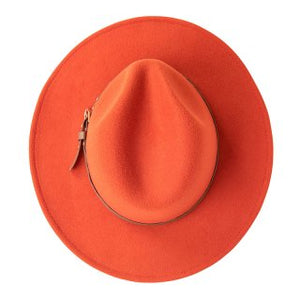 Rust Felt Fedora With Stud Belt Band