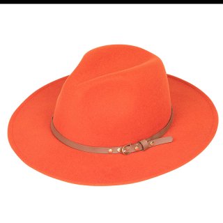 Rust Felt Fedora With Stud Belt Band