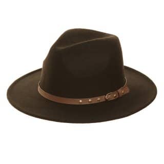 Black Felt Trilby With Stud Belt Band