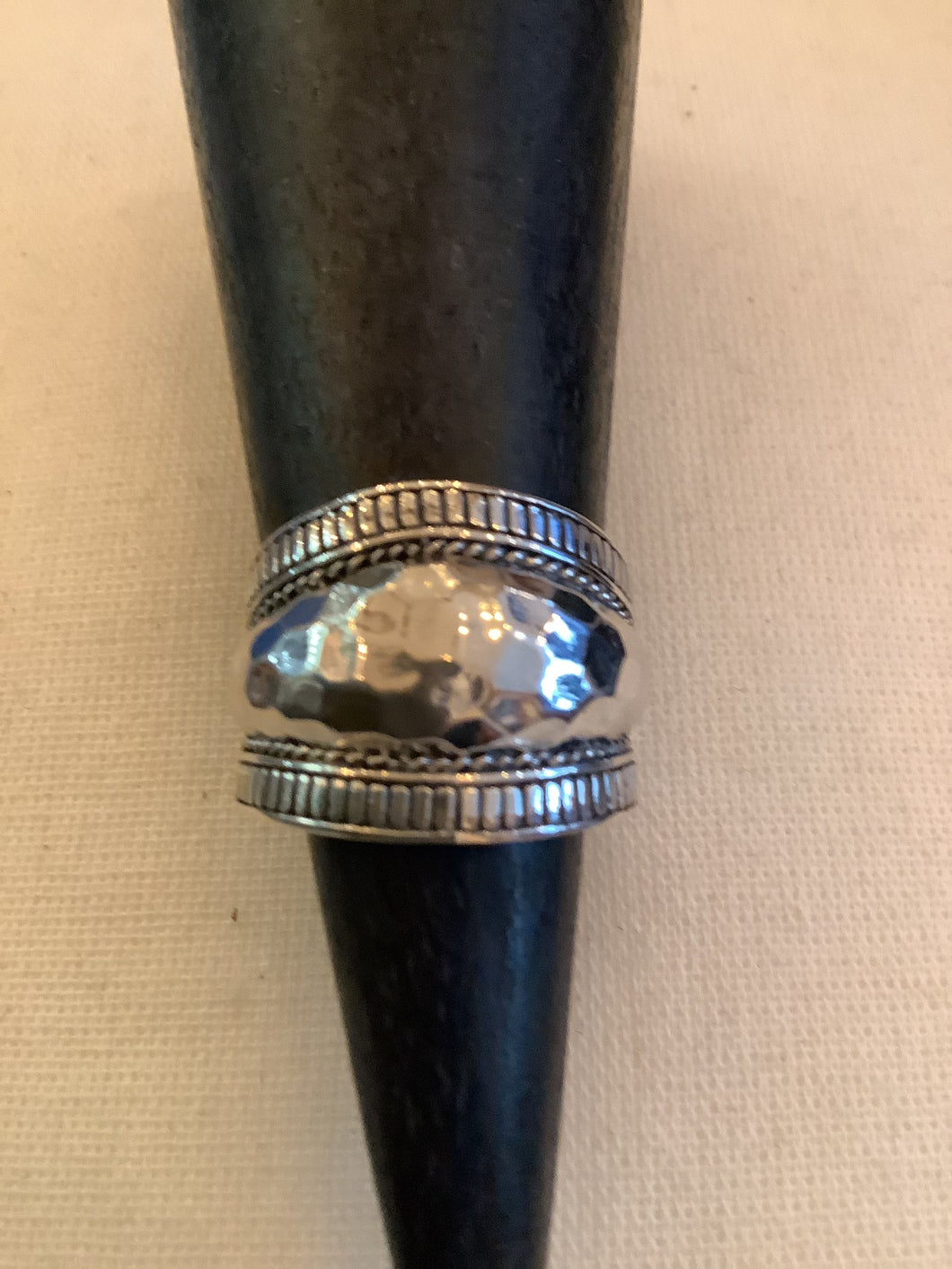 Hammered 925 Silver Ring