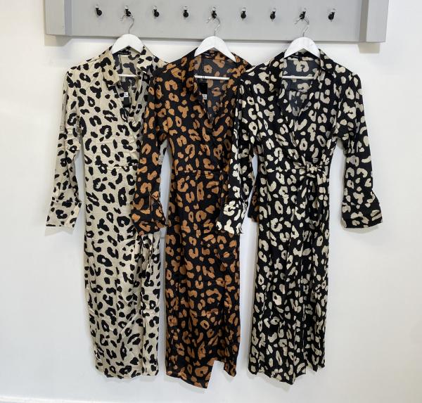 Leopad Drape Wrap Dress