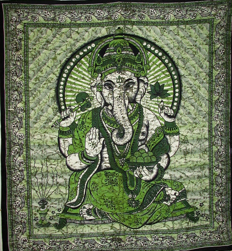 Throw, Wall Hanging, Tapestry - Ganesh, Various Colour Options