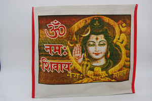 Cotton shoulder bag, shopping bag, tote, spiritual design, made in India, Shiva