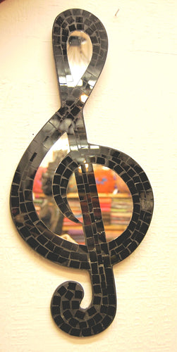 Mosaic Mirror - Musical Treble Clef Design - Various Sizes