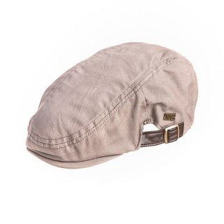 Cotton Flat Cap with Buckle Adjuster