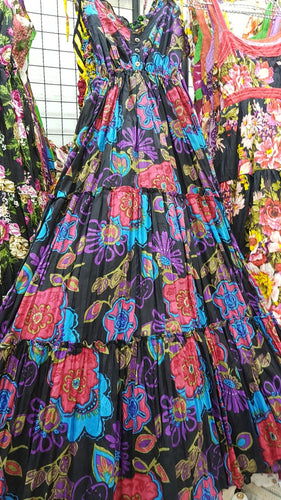 One Size Floral Spaghetti Strap Maxi