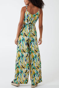 Evergreen Print Cami Jumpsuit