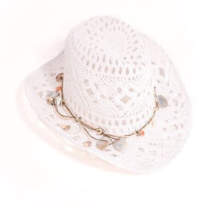 Ladies Straw Cowboy Hat with Shells