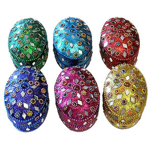 Oval M Glitter Trinket Boxes