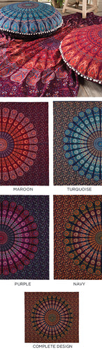Peacock Cotton Throw / Bedcover / Wallhanging/ Tapestry