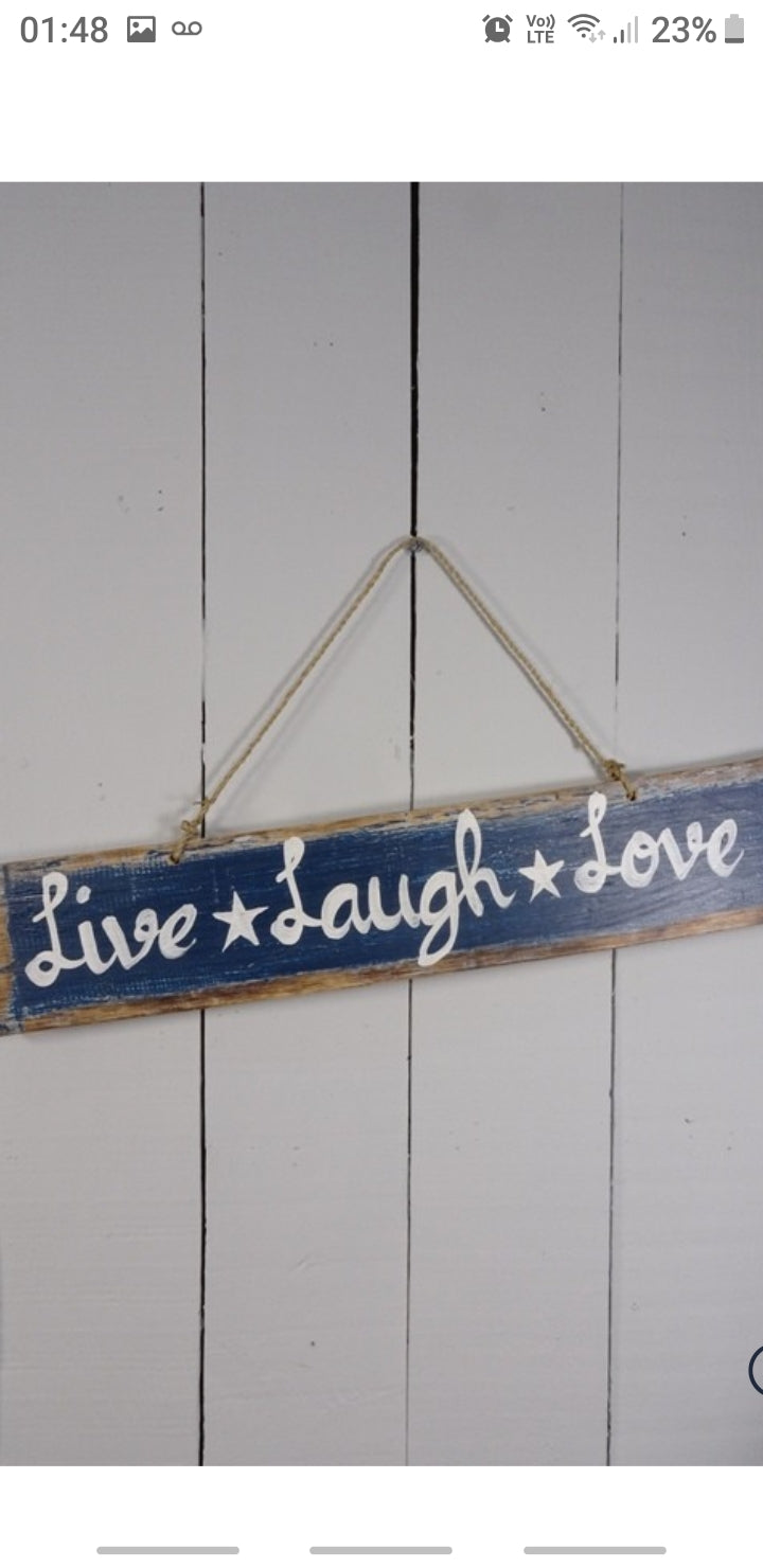 Live Laugh Laugh Wooden Wall Plaque