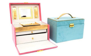 Pink/Blue Velvet Jewellery Box