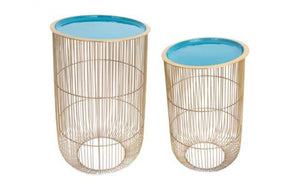 Teal & Gold Wire Table