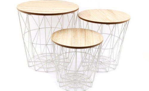 White Wire Side Tables