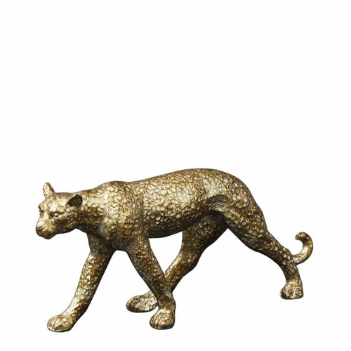 Gold Effect Standing Leopard Ornament 7cm