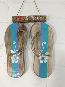'Love & Peace' Flip Flops Plaque