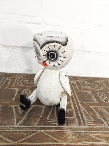 Wooden Owl Shelf Sitting Ornament 15 x 9 x 9cm
