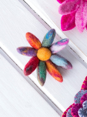 Felt Multi Flower Brooch