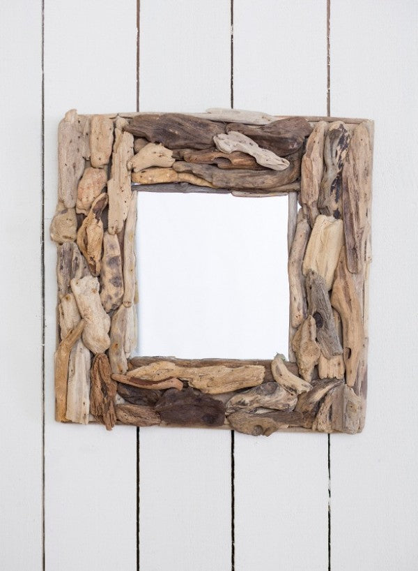 Square Driftwood Mirror