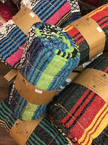 Throw, Recycled Striped Cotton, Various Colours