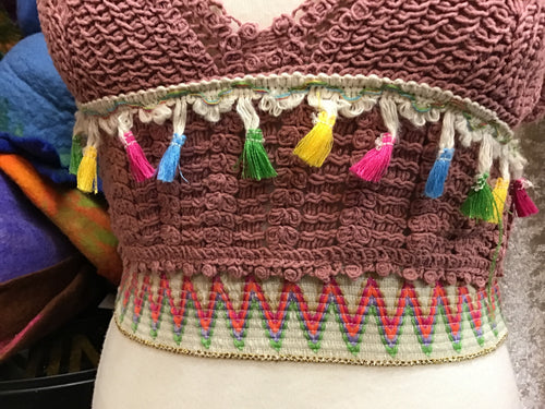 Zara Crochet Tassle Crop Top