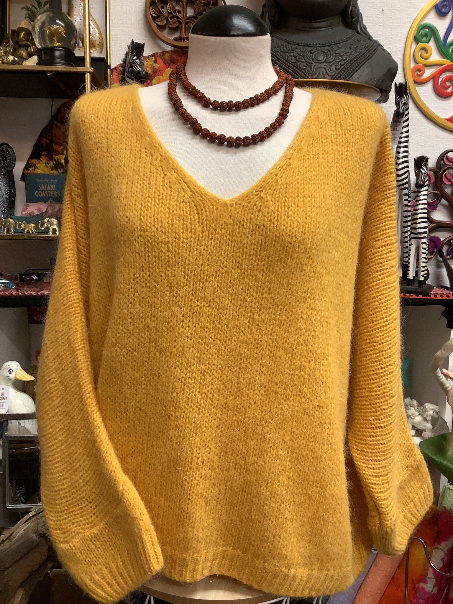 Mohair V Neck Jumper 2 – Bija Online