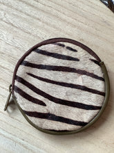 Round Fur & Leather Coin Purse