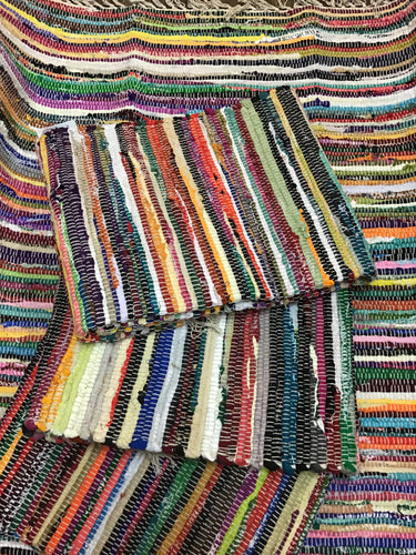 RAG RUG, Recycled Cotton, Multi-Colour Various Sizes
