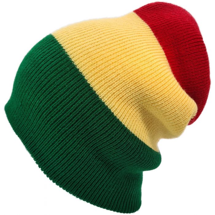 Rasta Long Thick Acrylic Layer Long Beanie