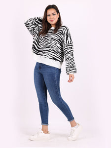 Stripy Lagenlook Cropped Jumper