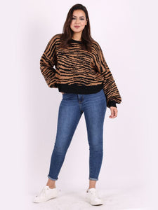 Stripy Lagenlook Cropped Jumper