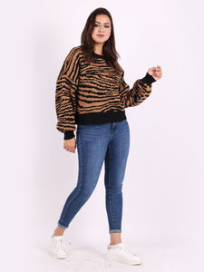 Stripy Lagenlook Cropped Jumper