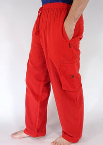 RED Nepal Plain Cargo Trousers