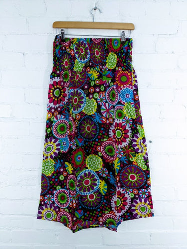 Circle Print Midi Skirt