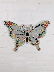 Multi Coloured Mosaic Butterfly Mirror