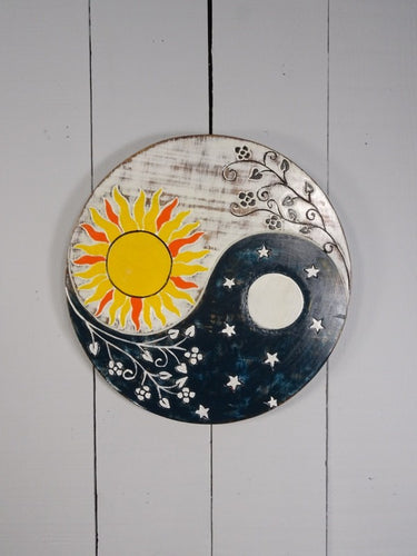 Ying Yang Night and Day Round Wall Plaque