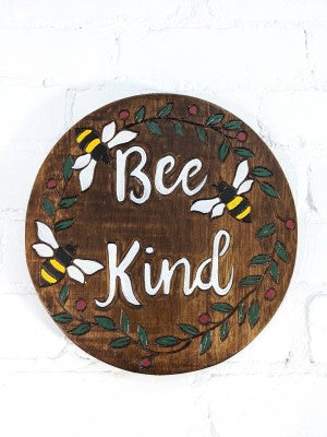 Bee Kind Round Plaque