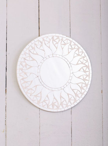 Silver Round Mosaic Mirror