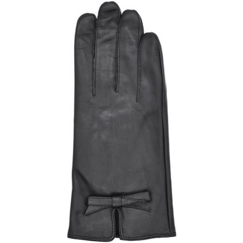 Real Leather Gloves with Bow