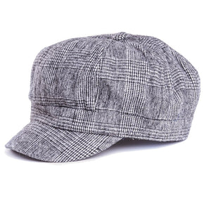 Ladies Check Bakerboy with Velcro