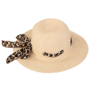 Hawkins Collection Women's Wide Brim Straw with Scarf